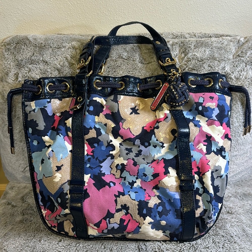 Vintage Juicy Couture Floral Canvas Tote Bag
